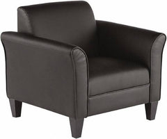 ALERA - Black Leather Guest Chair - 35" Wide x 32" High - Eagle Tool & Supply