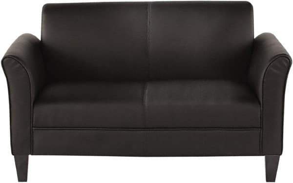 ALERA - Black Leather Guest Sofa - 55-1/2" Wide x 32" High - Eagle Tool & Supply