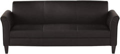 ALERA - Black Leather Guest Sofa - 77" Wide x 32" High - Eagle Tool & Supply