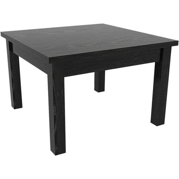 ALERA - 20" Long x 23.63" Wide x 20.38" High Stationary Reception Table - 1" Thick, Black, Wood Grain Laminate - Eagle Tool & Supply