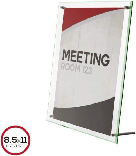 Deflect-o - 11" Wide x 8-1/2" High Sign Compatiblity, Acrylic Sign Holder - Clear, 8-1/2" Holder Height - Eagle Tool & Supply