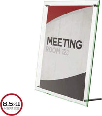 Deflect-o - 11" Wide x 8-1/2" High Sign Compatiblity, Acrylic Sign Holder - Clear, 8-1/2" Holder Height - Eagle Tool & Supply