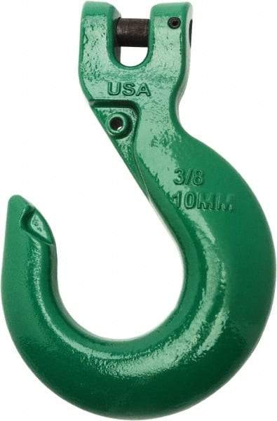 Campbell - 1/2" Chain Diam, 100 Chain Grade Clevis Hook - 15,000 Lb Capacity, 39/64" ID, 39/64" Pin Diam, 1-11/16" Hook Throat - Eagle Tool & Supply