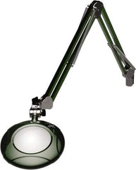 O.C. White - 43 Inch, Spring Suspension, Clamp on, LED, Racing Green, Magnifying Task Light - 8 Watt, 7.5 and 15 Volt, 2x Magnification, 5 Inch Long - Eagle Tool & Supply