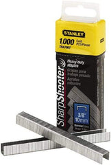 Stanley Bostitch - 0.38" Leg Length, Steel Staple Gun Staples - 80 Sheet Capacity, For Use with Stanley TR150 - Eagle Tool & Supply