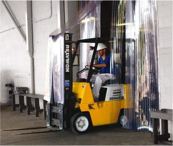 Clearway Door - 14' Door Width x 14' Door Height Flexible PVC Ribbed Strip Door Kit - 12" Strip Width x 0.11" Strip Thickness, Clear, 67% Overlap - Eagle Tool & Supply