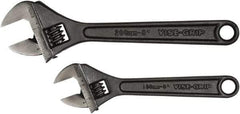 Irwin - 2 Piece, 6" to 8", Adjustable Wrench Set - Inch Measurement Standard, Black Finish - Eagle Tool & Supply