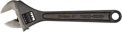 Irwin - 1-1/8" Jaw Capacity, 8" Standard Adjustable Wrench - Chrome Vanadium Steel, Black Finish - Eagle Tool & Supply