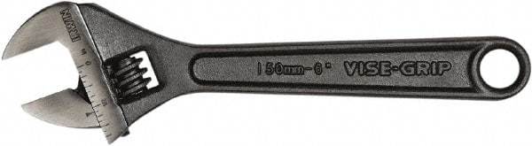 Irwin - 1" Jaw Capacity, 6" Standard Adjustable Wrench - Chrome Vanadium Steel, Black Finish - Eagle Tool & Supply