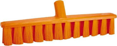 Vikan - 15.25" Combo Duty Polyester Push Broom - 1-7/8" Bristle Length, Plastic Block, European Threaded Handle Connection, Handle Sold Separately - Eagle Tool & Supply