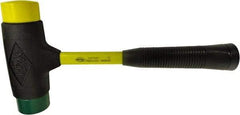 NUPLA - 2-1/2 Lb Head 2" Face Composite Dead Blow Replaceable Tip Sledge Hammer - 13-1/2" OAL, Fiberglass Handle - Eagle Tool & Supply