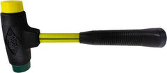 NUPLA - 1-1/4 Lb Head 1-1/2" Face Composite Dead Blow Replaceable Tip Sledge Hammer - 12-1/2" OAL, Fiberglass Handle - Eagle Tool & Supply