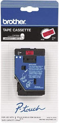 Brother - 1/2" Wide x 300" Long, Red Tape Cassette - For Label Maker - Eagle Tool & Supply