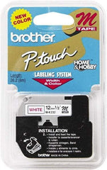 Brother - 1/2" Wide, White Tape Cassette - For Label Maker - Eagle Tool & Supply