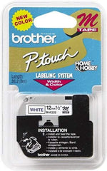 Brother - 1/2" Wide, White Tape Cassette - For Label Maker - Eagle Tool & Supply