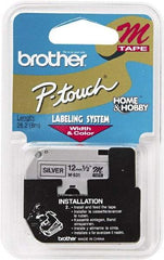 Brother - 1/2" Wide, Silver Tape Cassette - For Label Maker - Eagle Tool & Supply