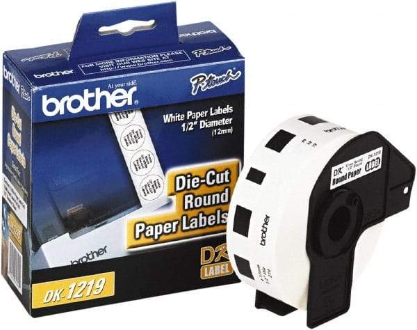 Brother - 1/2" Wide x 1/2" Long, White Paper Multi-Purpose Label - For Label Maker - Eagle Tool & Supply