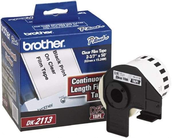 Brother - 2-7/16" Wide x 600" Long, Clear Film Tape Cassette - For Label Maker - Eagle Tool & Supply