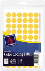 AVERY - 1/2" Wide x 1/2" Long, Neon Orange Paper Color Coding Labels - For Handwrite Only - Eagle Tool & Supply