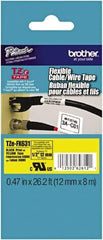 Brother - 1/2" Wide, Yellow Tape Cassette - For Label Maker - Eagle Tool & Supply