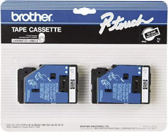 Brother - 3/8" Wide x 300" Long, Black Tape Cassette - For Label Maker - Eagle Tool & Supply