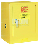 Piggyback Storage Cabinet - #5470 - 17 x 18 x 22" - 4 Gallon - w/one shelf, 1-door manual close - Yellow Only - Eagle Tool & Supply