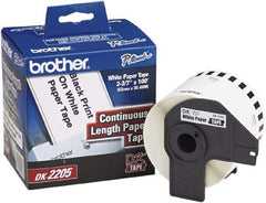 Brother - 2.4" Wide x 1,200" Long, White Paper Label Tape - For PC Label Printers - Eagle Tool & Supply