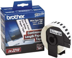 Brother - 1.1" Wide x 1,200" Long, White Paper Label Tape - For PC Label Printers - Eagle Tool & Supply