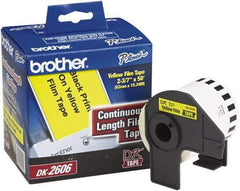 Brother - 2.4286" Wide x 600" Long, Yellow Film Label Tape - For PC Label Printers - Eagle Tool & Supply