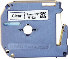 Brother - 1/2" Wide, Clear Label Tape - For Label Maker - Eagle Tool & Supply