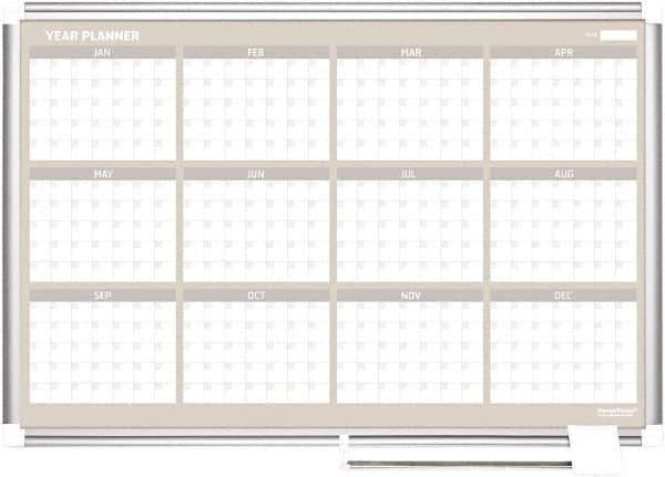 MasterVision - 36" High x 48" Wide Magnetic Dry Erase Calendar - Steel - Eagle Tool & Supply