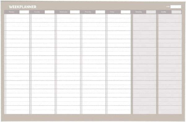MasterVision - 24" High x 36" Wide Magnetic Dry Erase Calendar - Steel - Eagle Tool & Supply
