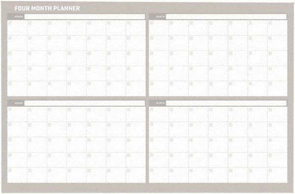 MasterVision - 24" High x 36" Wide Magnetic Dry Erase Calendar - Steel - Eagle Tool & Supply