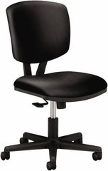 Hon - 40" High Task Chair - 25" Wide x 25-3/4" Deep, Leather Seat, Black - Eagle Tool & Supply