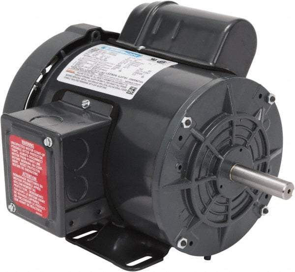 Leeson - 3/4 Max hp, 1,800 Max RPM, Capacitor Start Electric AC DC Motor - 115-208/230 V Input, Single Phase, 56 Frame, Rigid Base Mount, TEFC Enclosure - Eagle Tool & Supply