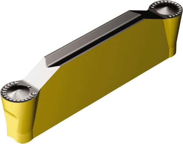 Sandvik Coromant - H2N123x2 RM 4mm Cutting Width Carbide Grooving Insert - 23.1mm Max Depth of Cut, Neutral, 2mm Corner Radius, TiCN/Al2O3/TiN Finish - Eagle Tool & Supply