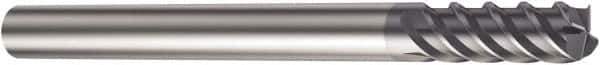 Sandvik Coromant - 6mm, 15mm LOC, 6mm Shank Diam, 100mm OAL, 4 Flute, Solid Carbide Square End Mill - Single End, TiAlN Finish, Helical Flute, 50° Helix, Right Hand Cut, Right Hand Flute, Series CoroMill Plura - Eagle Tool & Supply