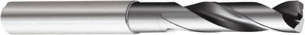 Sandvik Coromant - 3.5mm 150° Spiral Flute Solid Carbide Screw Machine Drill Bit - Multilayer TiAlN Finish, Right Hand Cut, 20mm Flute Length, 2.4409" OAL, Standard Point, Straight Shank, Through Coolant - Eagle Tool & Supply