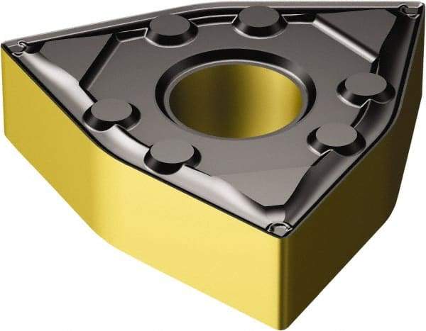 Sandvik Coromant - WNMG432 WF Grade 4305 Carbide Turning Insert - TiCN/Al2O3/TiN Finish, 80° Trigon, 1/2" Inscr Circle, 3/16" Thick, 1/32" Corner Radius - Eagle Tool & Supply