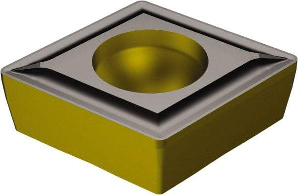 Sandvik Coromant - CCMT32.5 UF Grade 1515 Carbide Turning Insert - TiCN/Al2O3/TiN Finish, 80° Diamond, 3/8" Inscr Circle, 5/32" Thick, 0.2mm Corner Radius - Eagle Tool & Supply