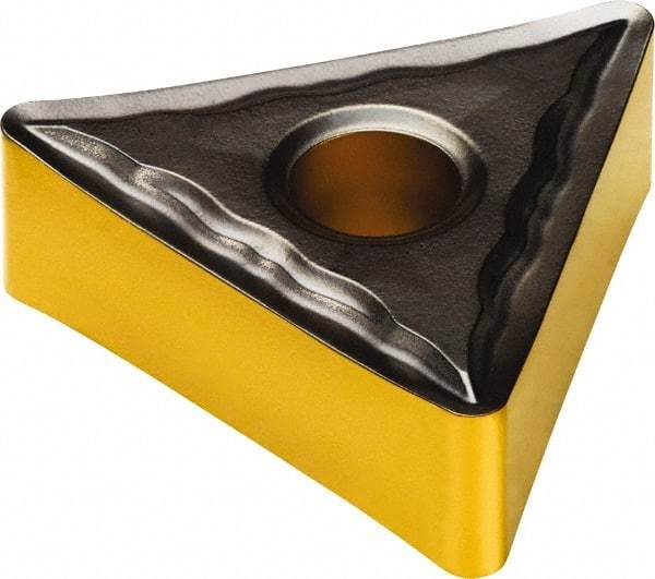Sandvik Coromant - TNMG331 MF Grade 4335 Carbide Turning Insert - TiCN/AI2O3/TiN Finish, 60° Triangle, 3/8" Inscr Circle, 3/16" Thick, 1/64" Corner Radius - Eagle Tool & Supply