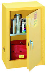 Compact Storage Cabinet - #5473 - 23-1/4 x 18 x 35" - 12 Gallon - w/one shelf, 1-door manual close - Yellow Only - Eagle Tool & Supply