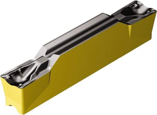 Sandvik Coromant - H2N123x2 TF Grade 4325, 4mm Cutting Width Carbide Grooving Insert - 23.3mm Max Depth of Cut, Neutral, 0.4mm Corner Radius, TiCN/Al2O3/TiN Finish - Eagle Tool & Supply