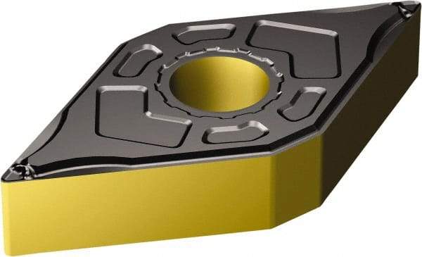 Sandvik Coromant - DNMG442 LC Grade 1515 Carbide Turning Insert - TiCN/AI2O3/TiN Finish, 55° Diamond, 1/2" Inscr Circle, 1/4" Thick, 1/32" Corner Radius - Eagle Tool & Supply