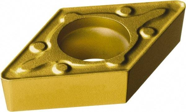 Sandvik Coromant - DCMX32.51 WM Grade 3005 Carbide Turning Insert - TiCN/Al2O3/TiN Finish, 55° Diamond, 3/8" Inscr Circle, 5/32" Thick, 1/64" Corner Radius - Eagle Tool & Supply