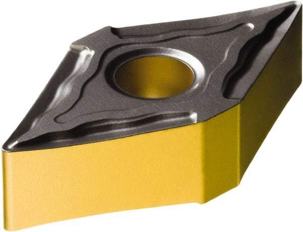 Sandvik Coromant - DNMG432 MF Grade 4335 Carbide Turning Insert - TiCN/AI2O3/TiN Finish, 55° Diamond, 1/2" Inscr Circle, 3/16" Thick, 1/32" Corner Radius - Eagle Tool & Supply