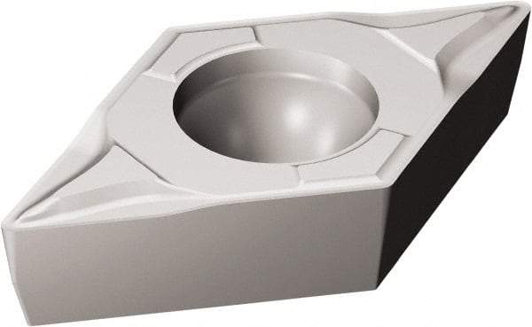 Sandvik Coromant - DCMT21.5 KF Grade H13A Carbide Turning Insert - Uncoated, 55° Diamond, 1/4" Inscr Circle, 3/32" Thick, 0.2mm Corner Radius - Eagle Tool & Supply