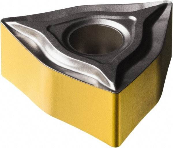 Sandvik Coromant - WNMG432 MF Grade 4325 Carbide Turning Insert - TiCN/Al2O3/TiN Finish, 80° Trigon, 1/2" Inscr Circle, 3/16" Thick, 1/32" Corner Radius - Eagle Tool & Supply