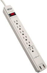 Tripp-Lite - 6 Outlets, 120 VAC15 Amps, 6' Cord, Power Outlet Strip - Floor, Keyhole Mount, 5-15 NEMA Configuration, 13" Strip - Eagle Tool & Supply