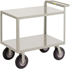 Little Giant - 1,200 Lb Capacity, 24" Wide x 41-1/2" Long x 34" High Shelf Cart - 2 Shelf, Steel, 2 Rigid/2 Swivel Casters - Eagle Tool & Supply